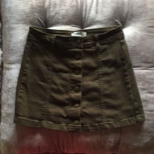 Button front mini skirt